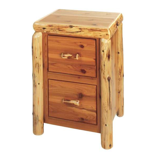 Cedar Log Two Drawer File Cabinet