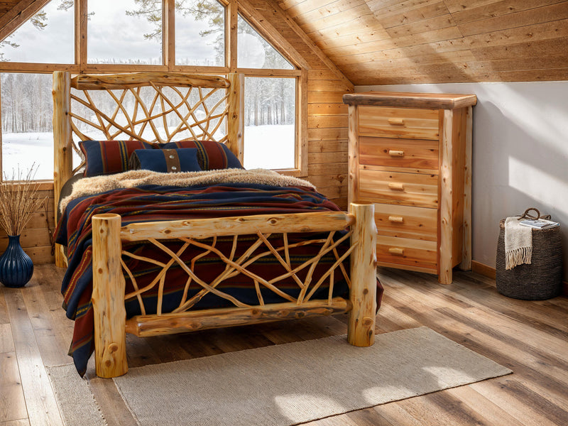 Cedar Log Twig Bed
