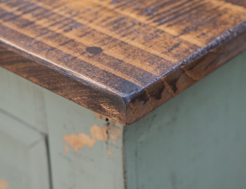 Toscana 3 Drawer 4 Glass Door Buffet in Sage Green