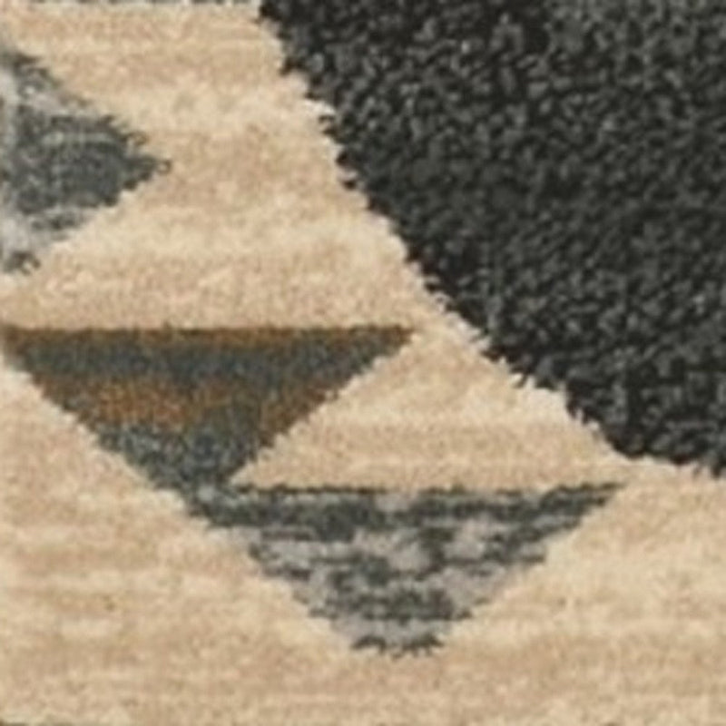 3' X 5' Ivory and Blue Woodland Lodge Area Rug