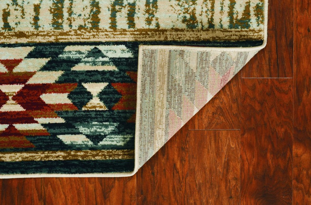 5' X 8' Ivory Machine Woven Pinegrove Lodge Indoor Area Rug