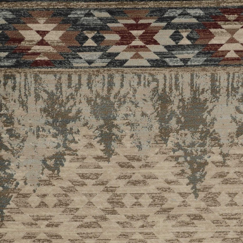 5' X 8' Ivory Machine Woven Pinegrove Lodge Indoor Area Rug