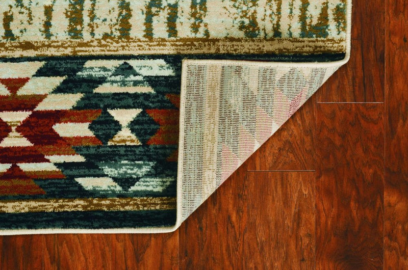 8' Ivory Machine Woven Pinegrove Lodge Indoor Runner Rug