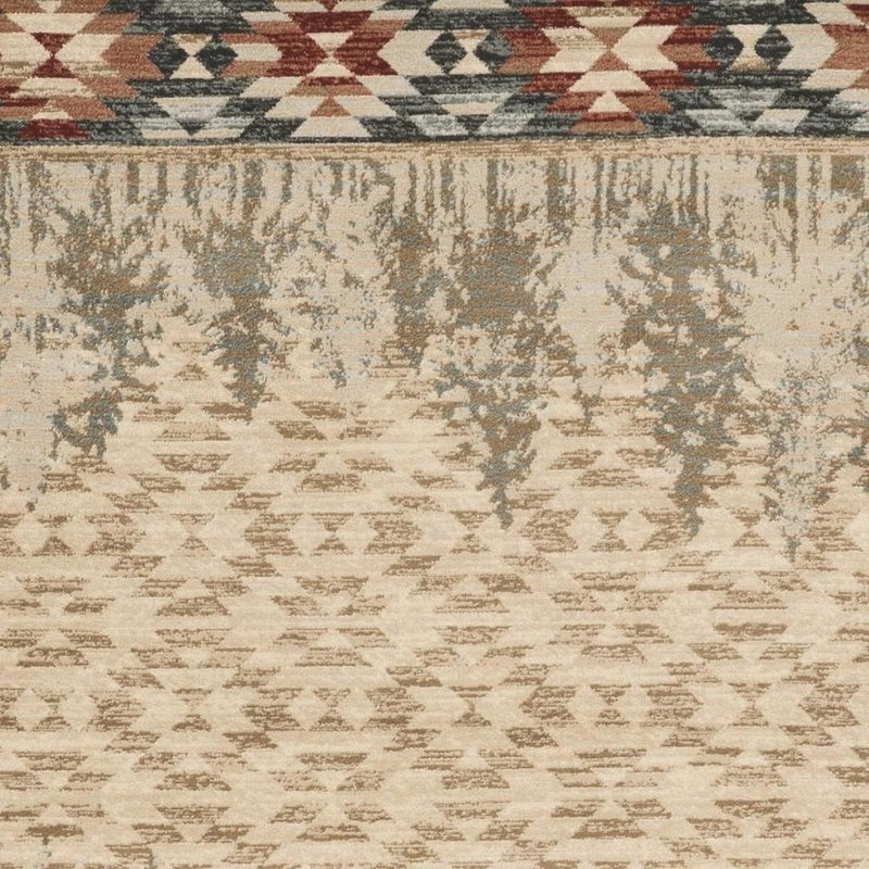 8' Ivory Machine Woven Pinegrove Lodge Indoor Runner Rug