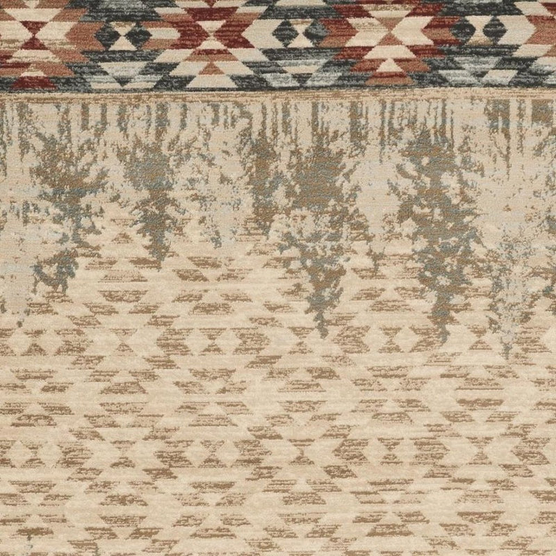 8' Ivory Machine Woven Pinegrove Lodge Indoor Runner Rug