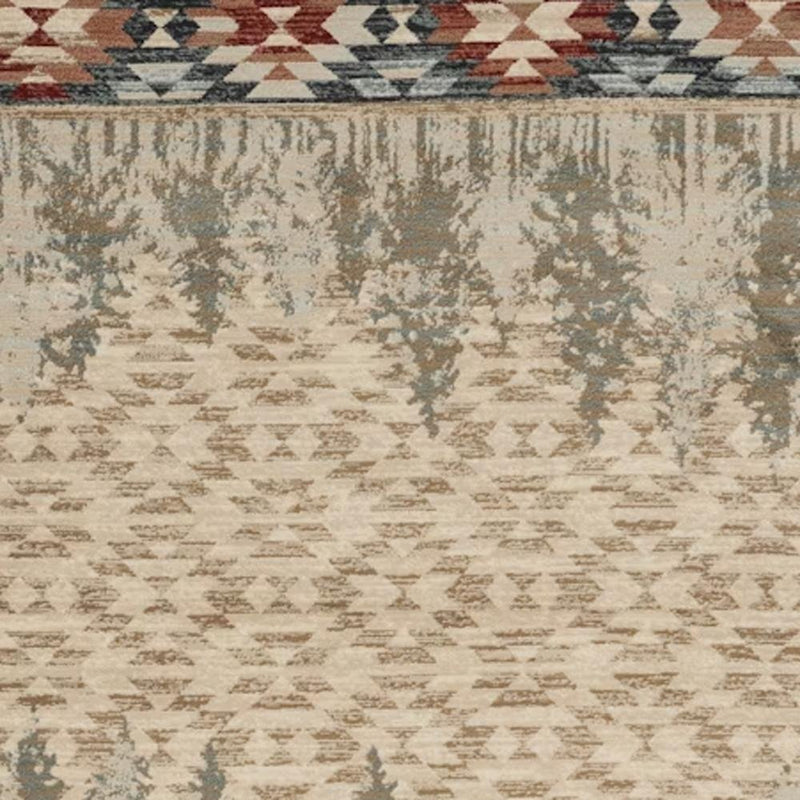 8' Ivory Machine Woven Pinegrove Lodge Indoor Runner Rug