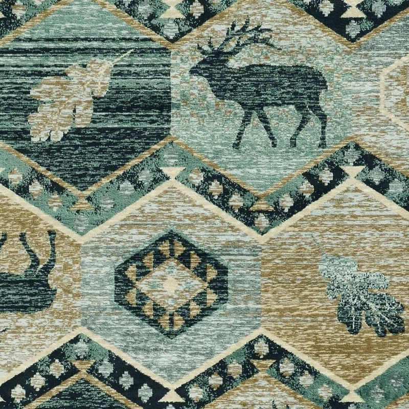 3' X 5' Beige and Ivory Woodland Lodge Area Rug