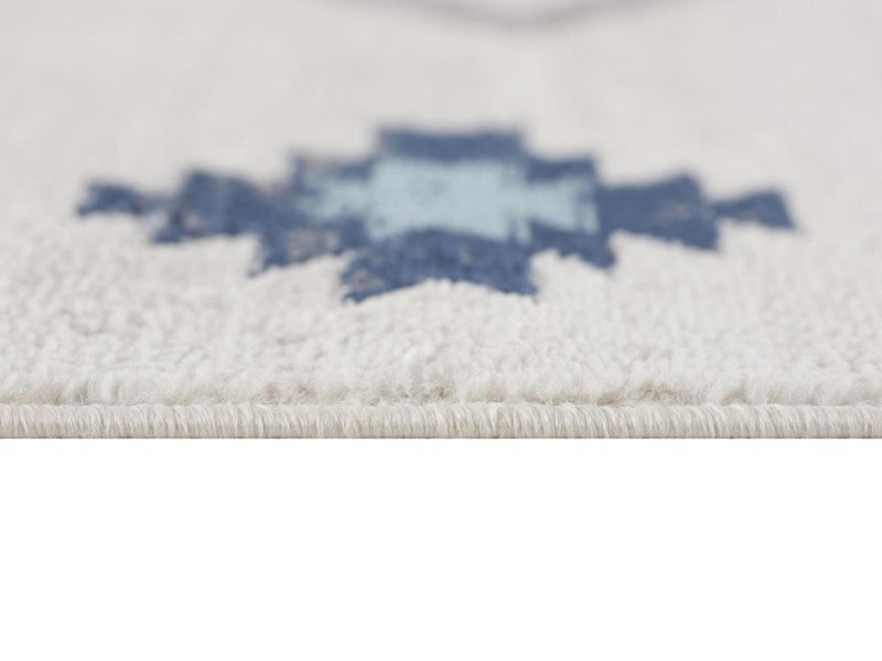 13' Runner Blue and Ivory Southwestern Runner Rug
