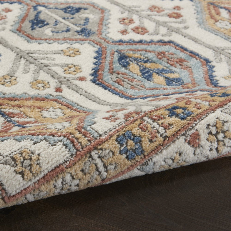 4' X 6' Ivory Southwestern Power Loom Non Skid Area Rug
