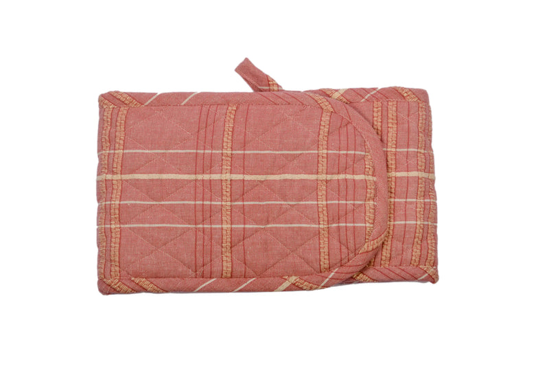 Textured Check Double Oven Glove Fig