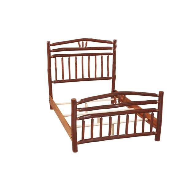 Hickory Log Wagon Wheel Bed