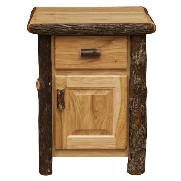 Hickory Log Enclosed Nightstand