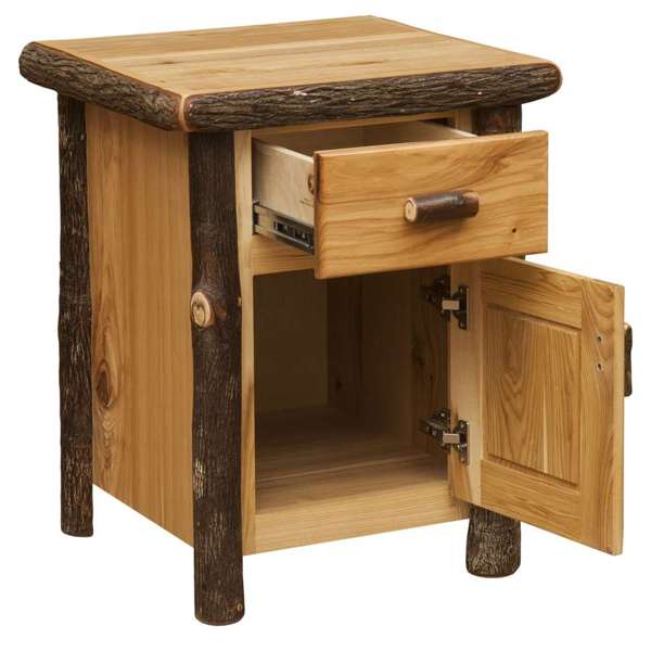 Hickory Log Enclosed End Table