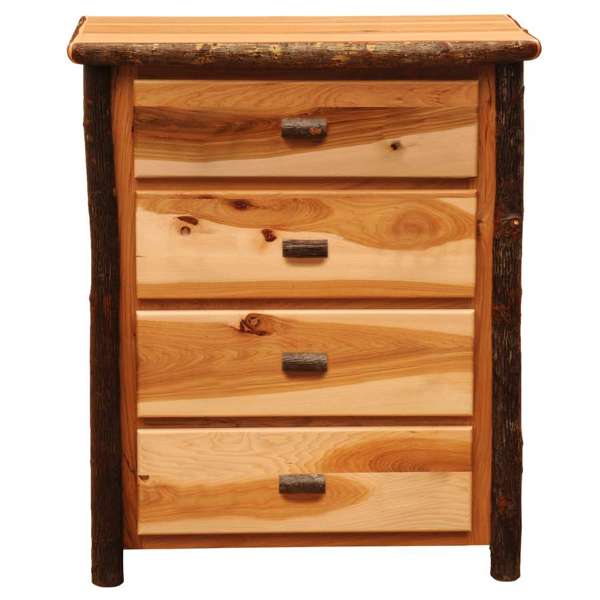 Hickory Log Four Drawer Chest