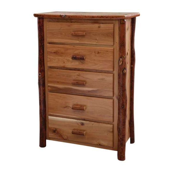 Hickory Log Five Drawer Chest