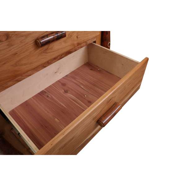 Hickory Log Five Drawer Chest