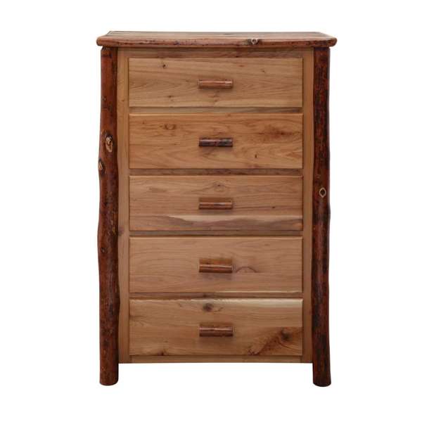 Hickory Log Five Drawer Chest