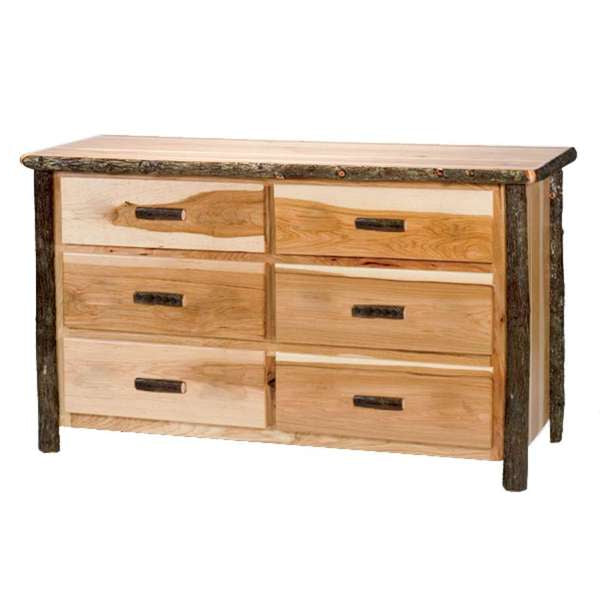 Hickory Log Six Drawer Dresser