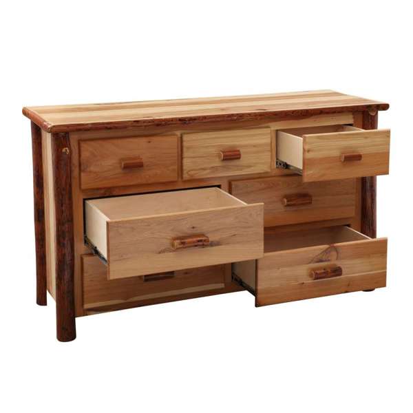 Hickory Log Seven Drawer Dresser