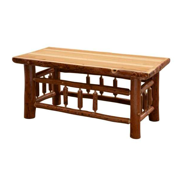 Hickory Log Rectangle Coffee Table
