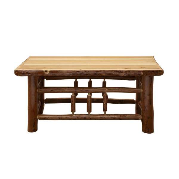 Hickory Log Rectangle Coffee Table