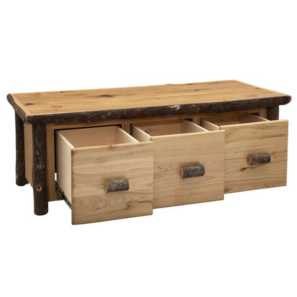 Hickory Log Enclosed Coffee Table