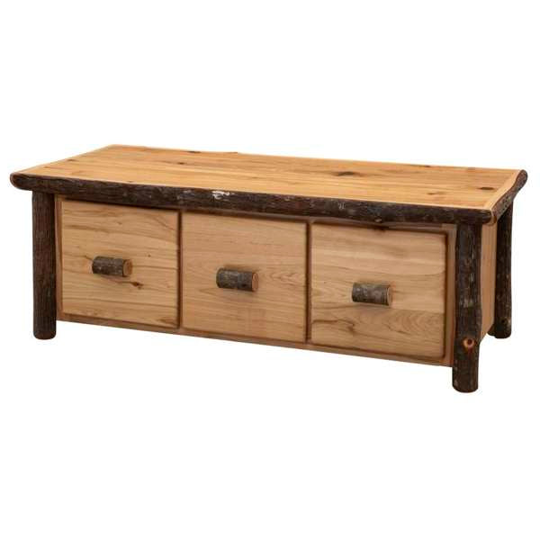 Hickory Log Enclosed Coffee Table