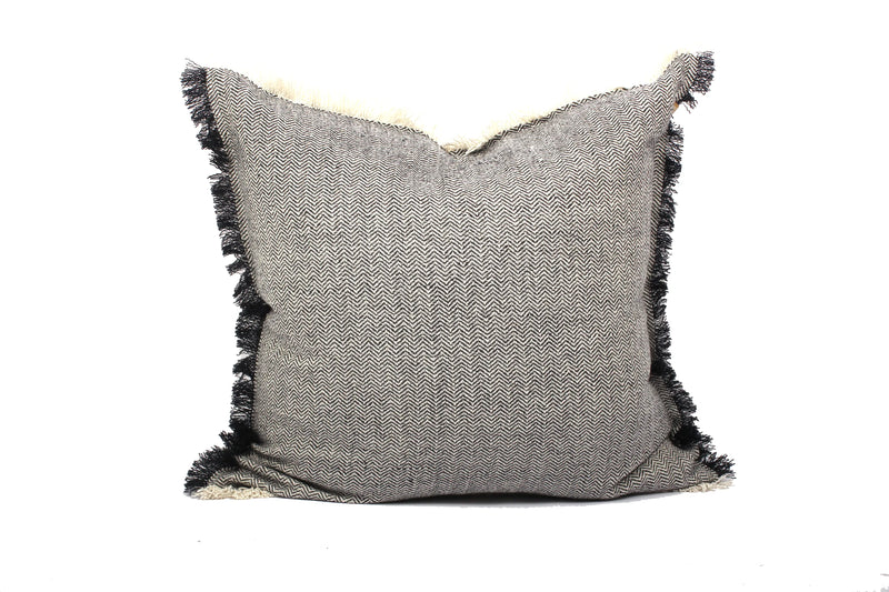 Pillow Large Square Herringbone in Dark Slate 24"