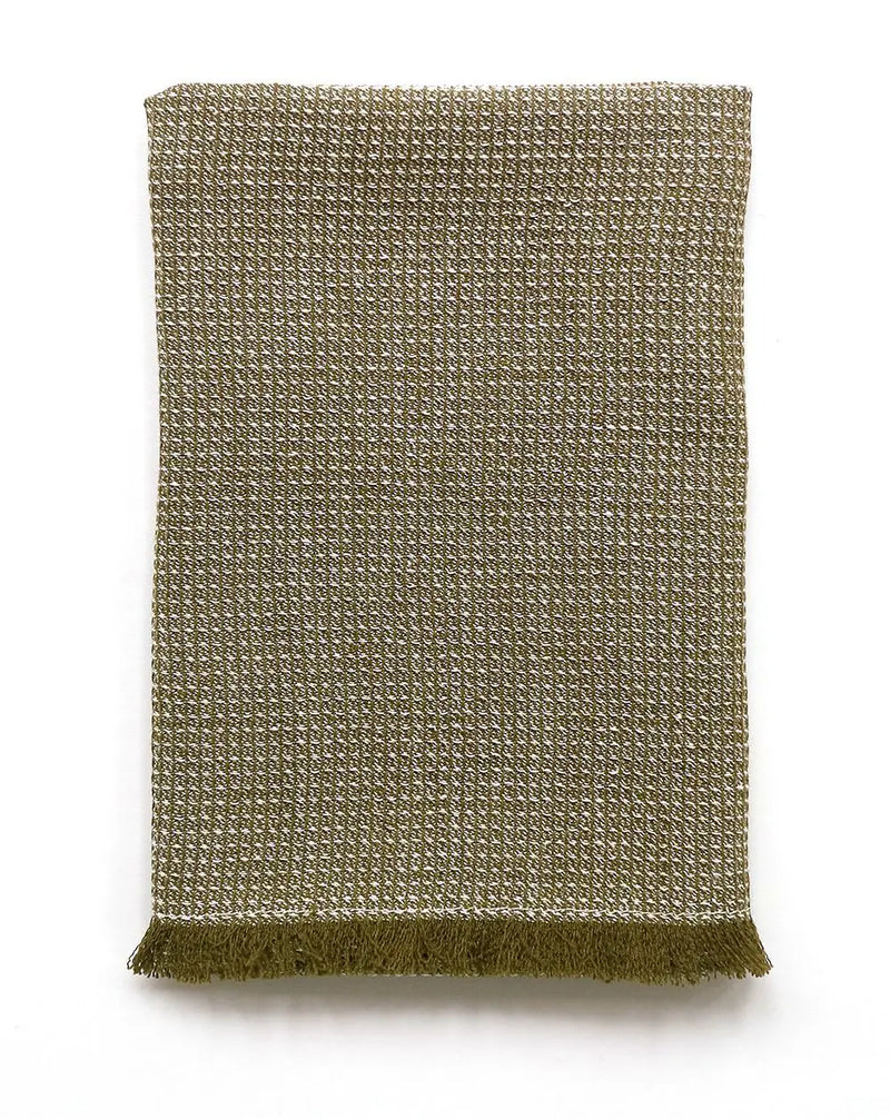 Tea Towel Khaki with Fringe