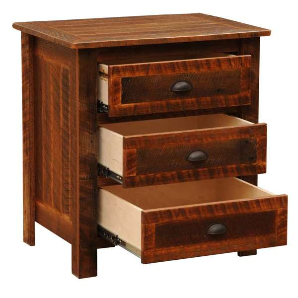 Barnwood XL Three Drawer Nightstand
