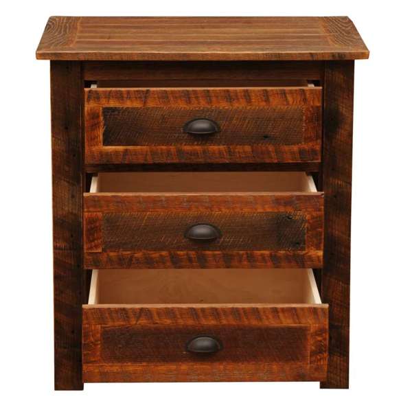 Barnwood XL Three Drawer Nightstand