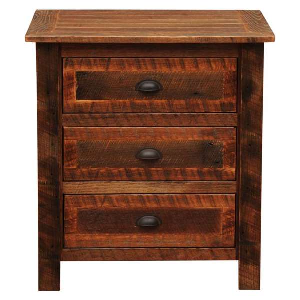 Barnwood XL Three Drawer Nightstand