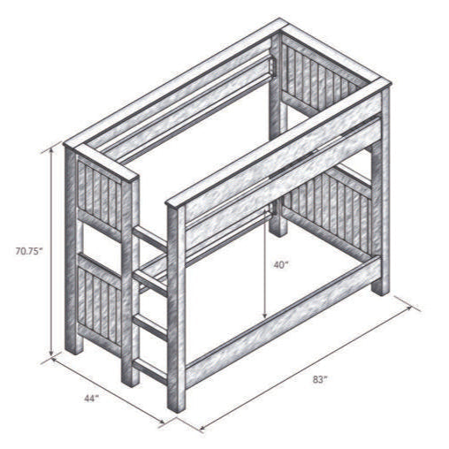 Barnwood Rustic Bunk Bed Single/Single