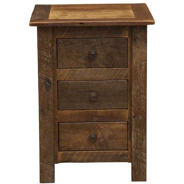 Barnwood Three Drawer Nightstand