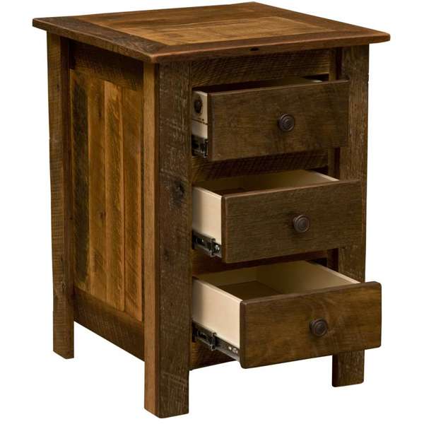 Barnwood Three Drawer Nightstand