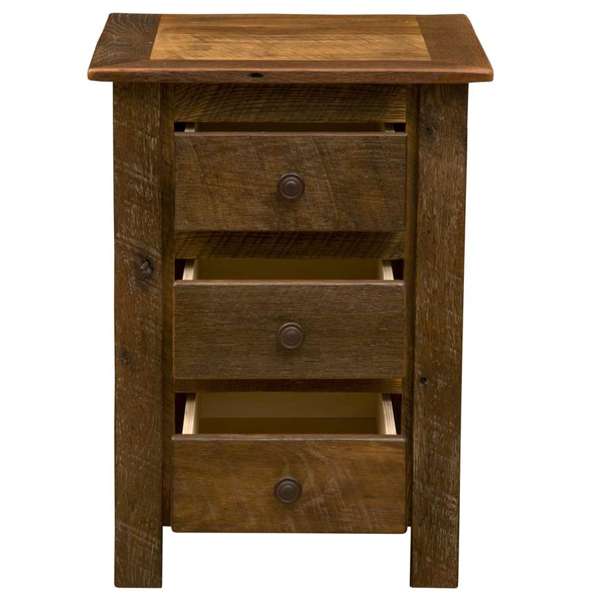 Barnwood Three Drawer Nightstand