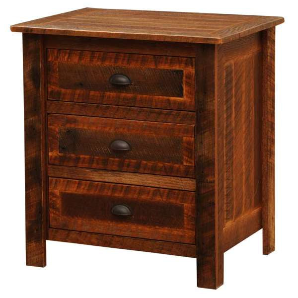 Barnwood XL Three Drawer Nightstand