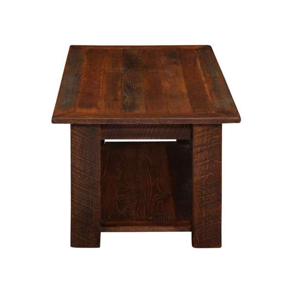 Barnwood Rectangle Coffee Table with Shelf