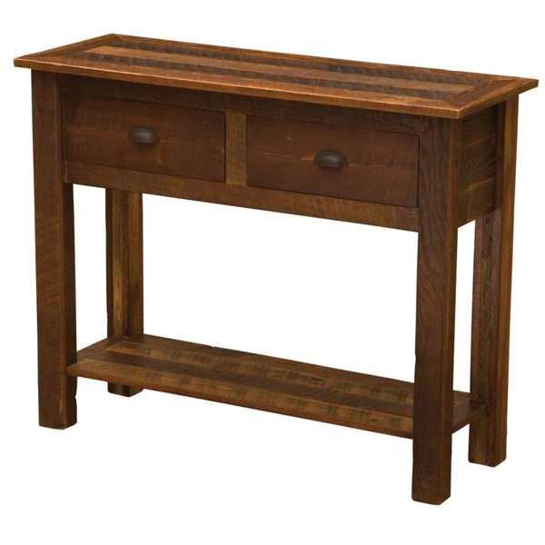 Barnwood Two Drawer Sofa Table