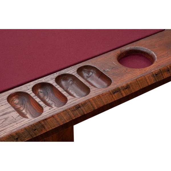Barnwood Poker Table with Storage Base