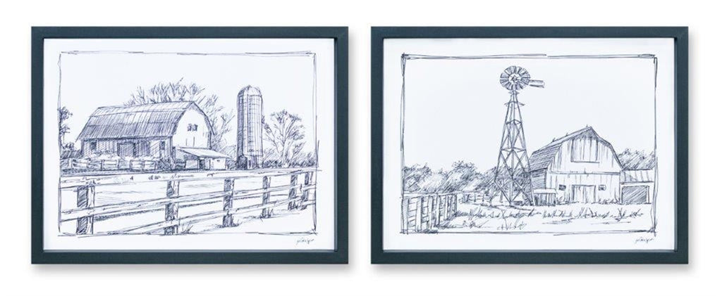 Framed Farm Prints (Set of 2)