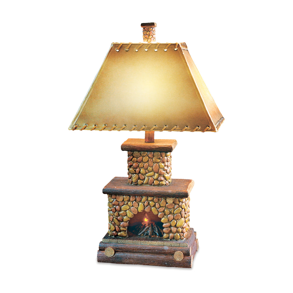 26"H Stone Fireplace Table Lamp