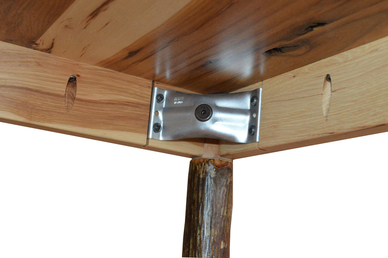 Hickory Solid Wood Coffee Table with Shelf