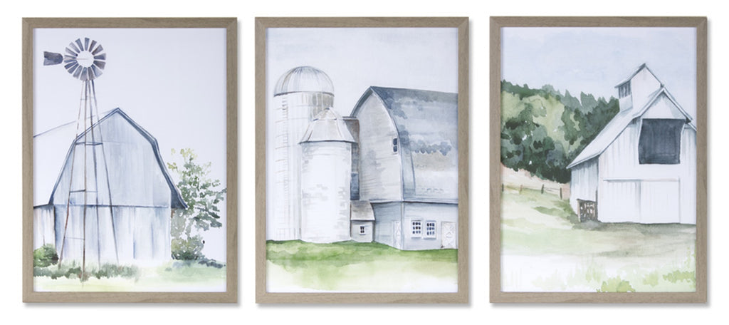 Framed Farm Prints (Set of 3)