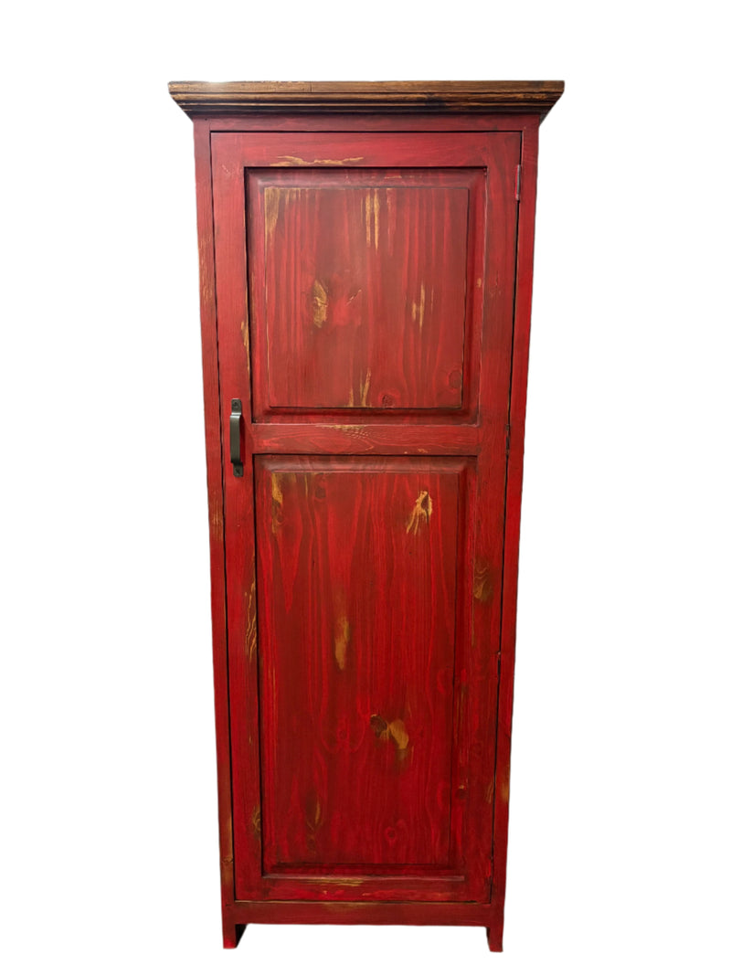 Large Rustic Cabinet for storage in Oldie Red