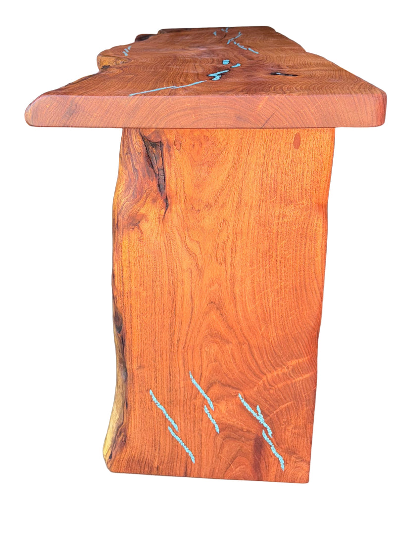 Mesquite Rustic Sofa Table with Turquoise Mod.1
