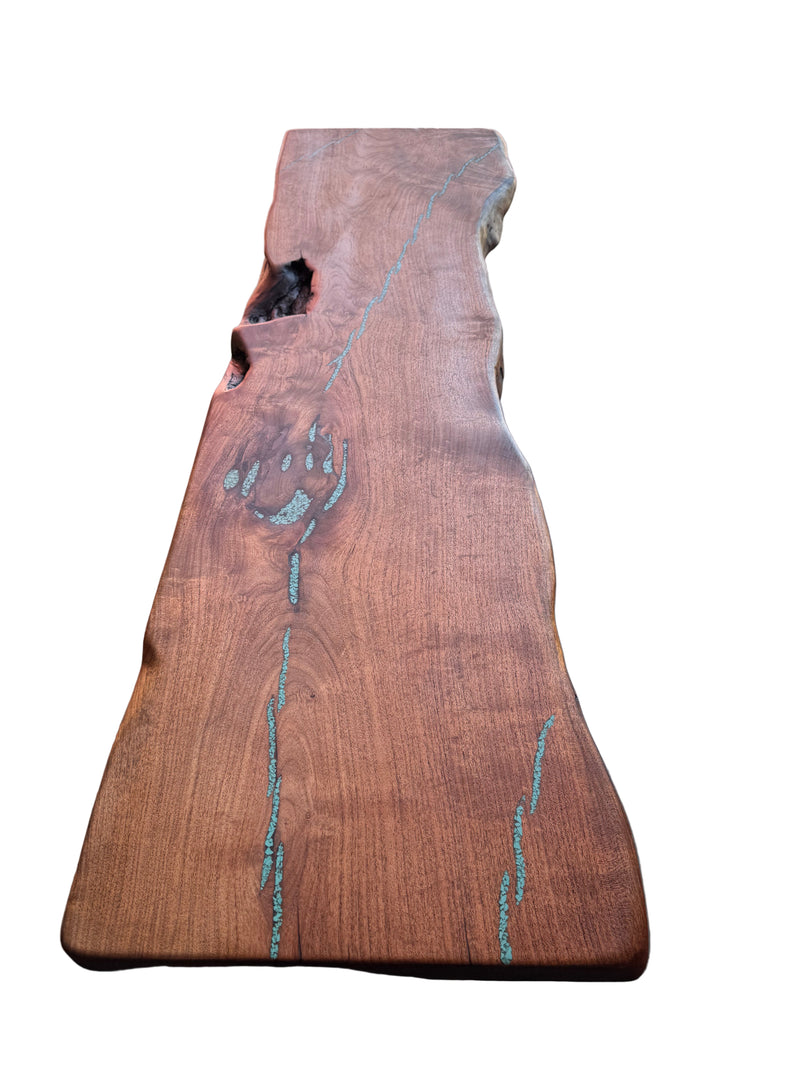 Mesquite Rustic Sofa Table with Turquoise Mod.2