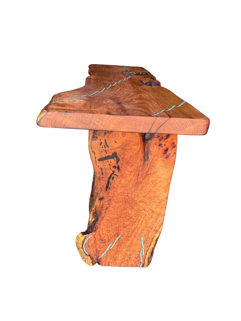 Mesquite Rustic Sofa Table with Turquoise Mod.2