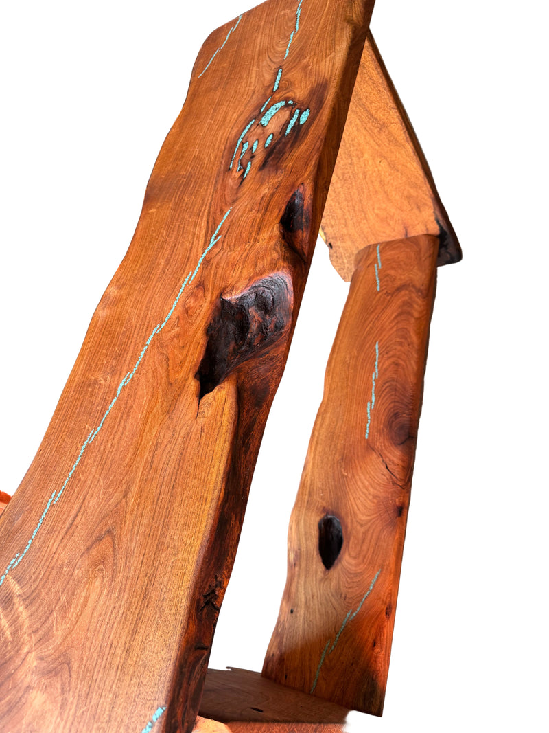 Mesquite Rustic Sofa Table with Turquoise Mod.2