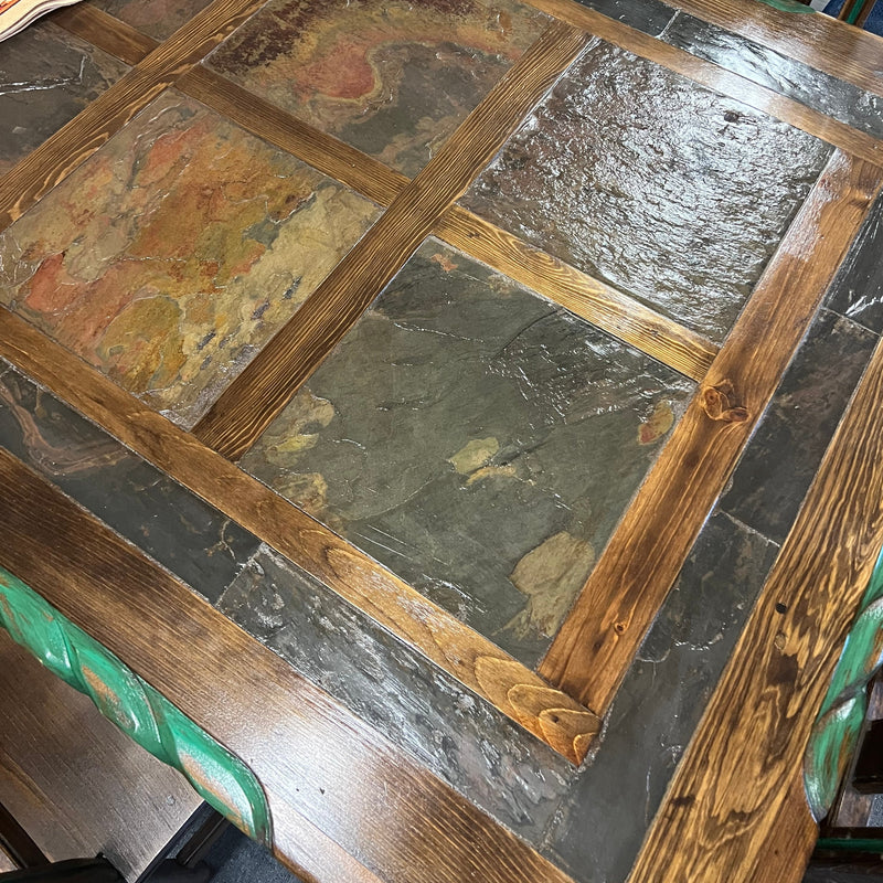 Rustic Slate Table Southwest Dining Table 6' & 7' | Pine Wood & Slate Rustic Table ...